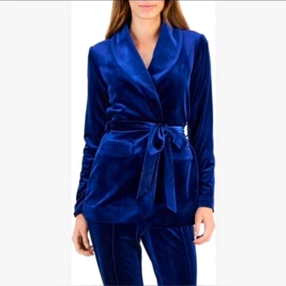 INC Velvet Sapphire Royal Blue Blazer Jacket Size Large
